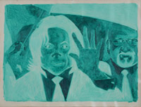 Zeitungsbilder: 'Black Jack', Oel auf unbelichtetem Fotopapier, 31 x 41,5 cm