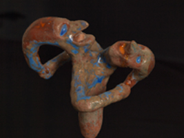 Zyklus-Billy the Bill: 'Doppelkasper', Keramik, 32 cm hoch
